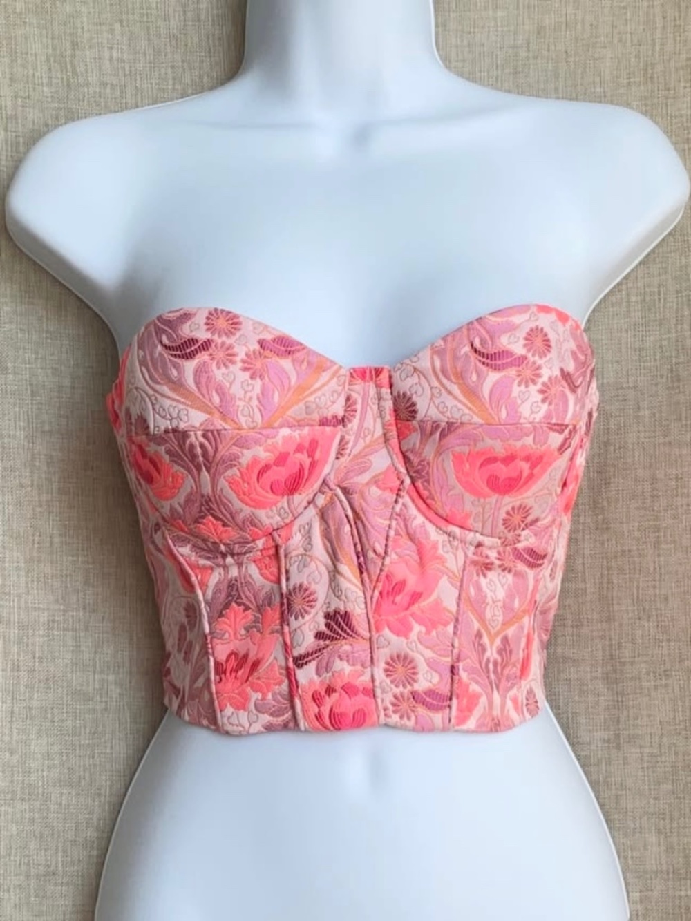 NWT bebe Floral Bustier Top, Size 0